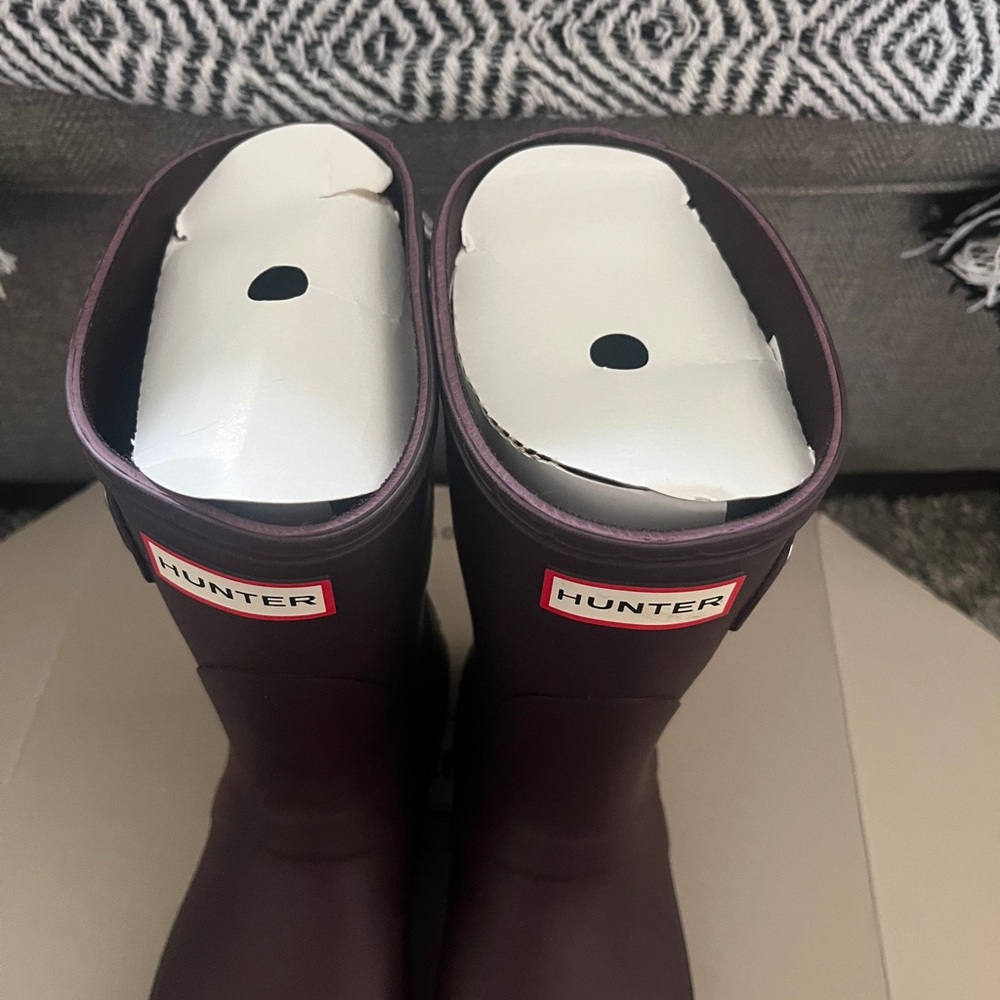 Hunter Rainboots Dark Purple Size 7/8 - Picture 12 of 16